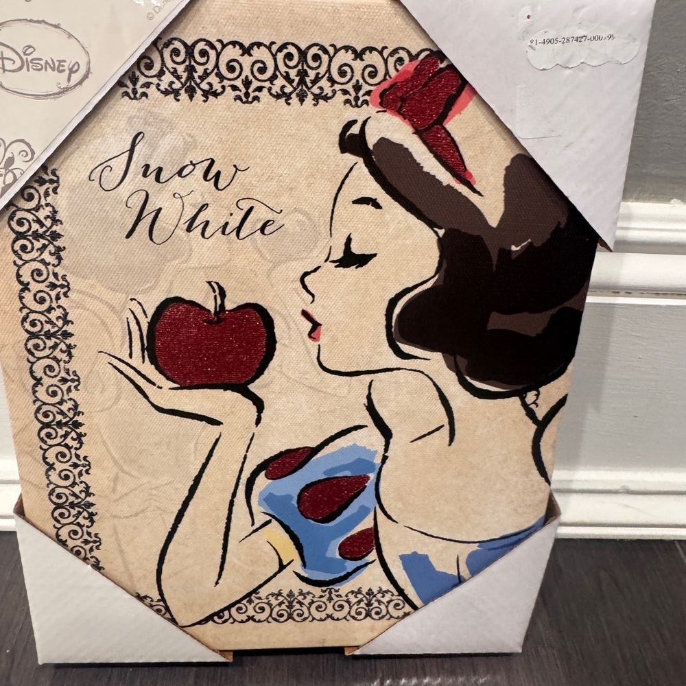 NWT Artissimo Disney Snow White Canvas Print with Red and Blue Glitter Accents - Picture 3 of 4
